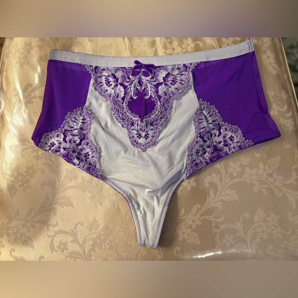 Victoria's Secret Purple and White Lace Panties